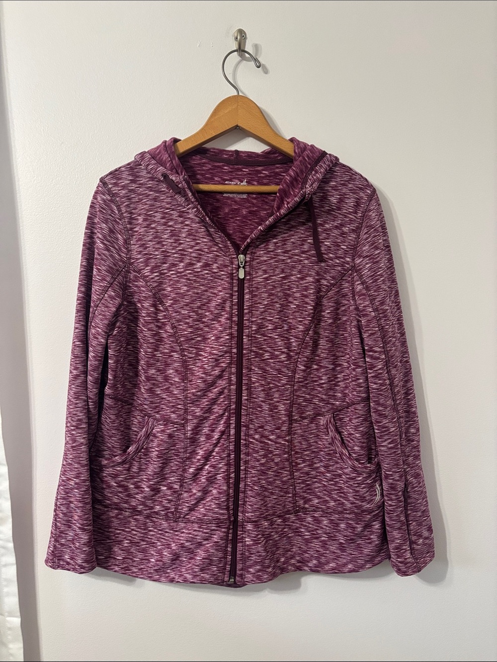 exertek Marled Plum Zip-Up Hoodie
